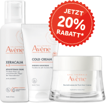 Avene Xeracalm, Cold Cream und Nutritive Creme udn 20% Rabatt Badge